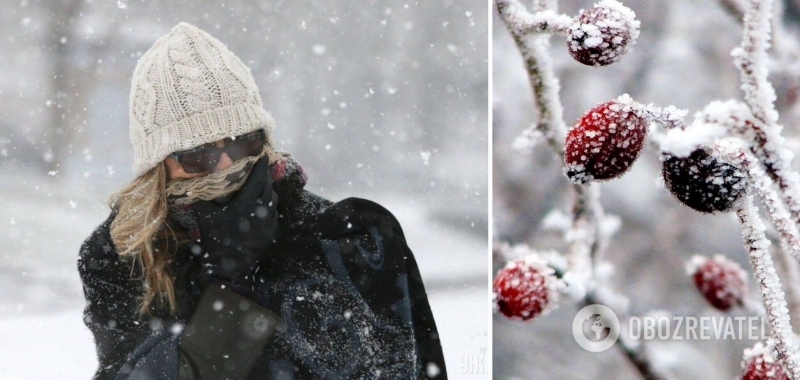 В Украину идет резкое похолодание со снегом и гололедицей. Карта