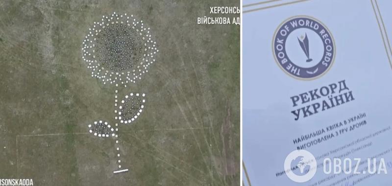 Особый цветок: херсонский "подсолнух из дронов" вошел в Книгу рекордов Украины. Видео